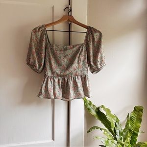 Altar’d State Floral Silk Blouse